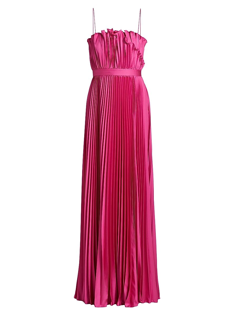 Women's Arora Plissé Satin Sleeveless Gown - Blooming Lily - Size 10
