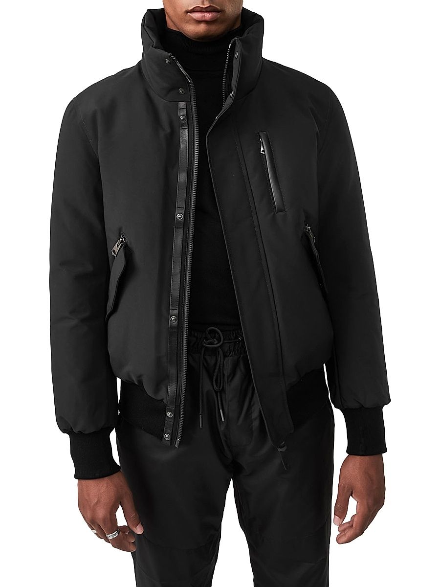 Men's Dixon Down Bomber Jacket - Black - Size 42