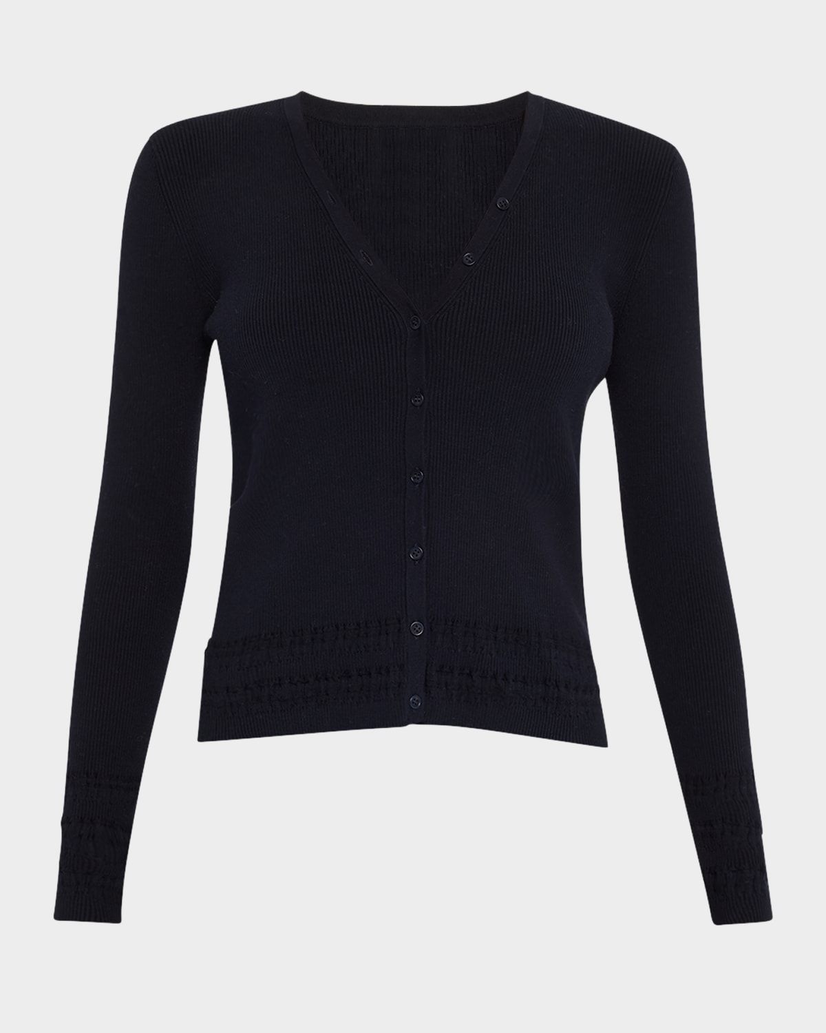 Ribbed Button-Down Cardigan