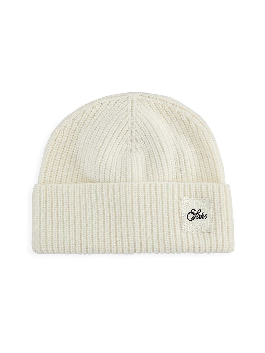 Men's COLLECTION Cuffed Wool Beanie - White