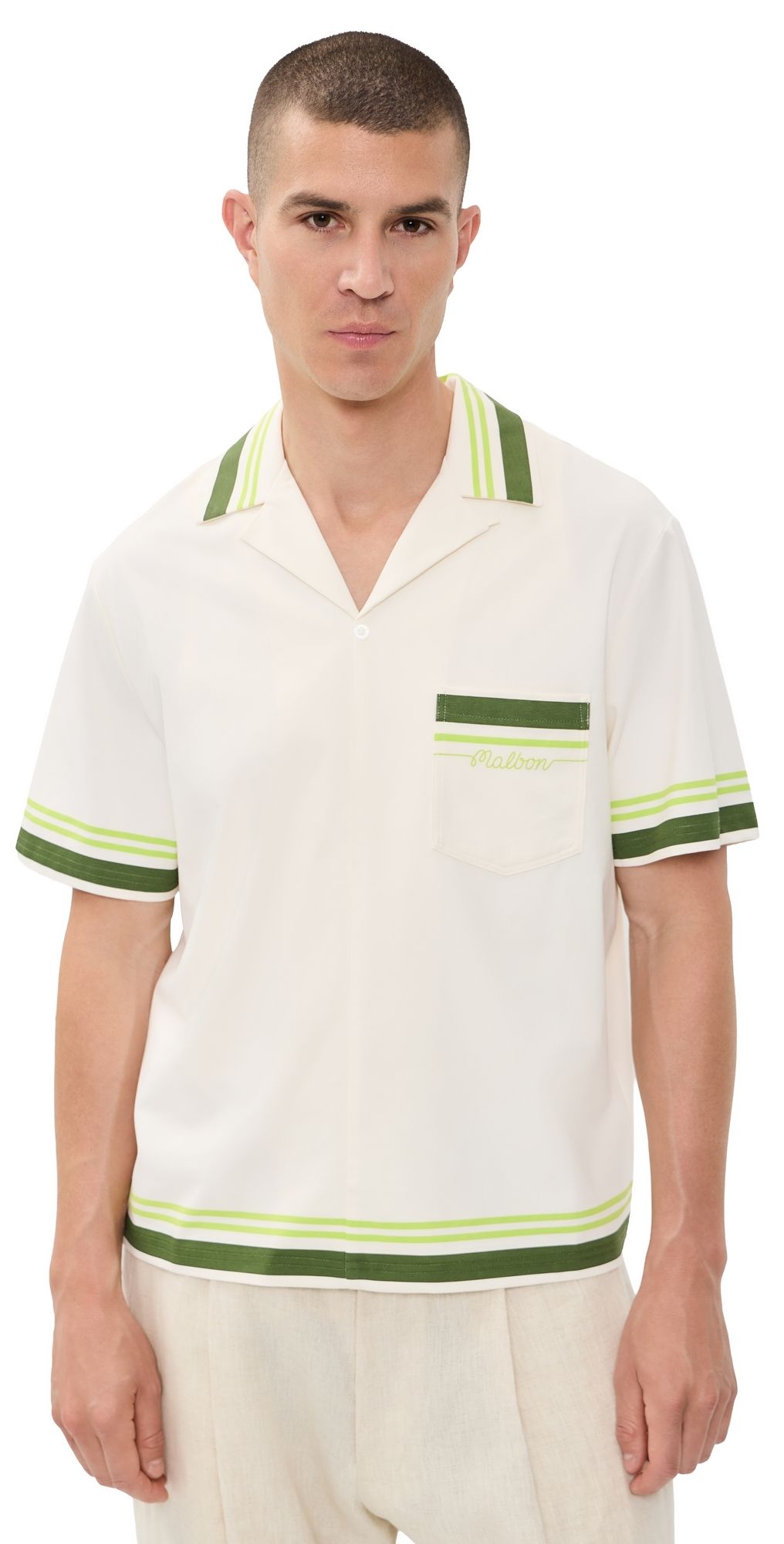 Malbon Ventura Camp Shirt Cream XL