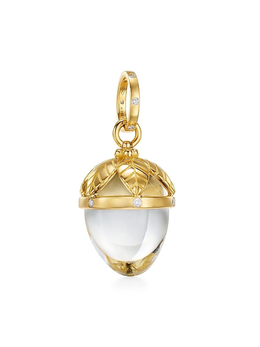 Women's Florence86 Arcadia 18K Yellow Gold, Crystal & 0.23 TCW Diamond Large Amulet - Yellow Gold