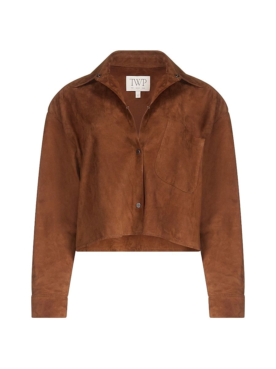 Women's Little Big Joe Drop Shoulder Suede Jacket - Cigar - Size Large