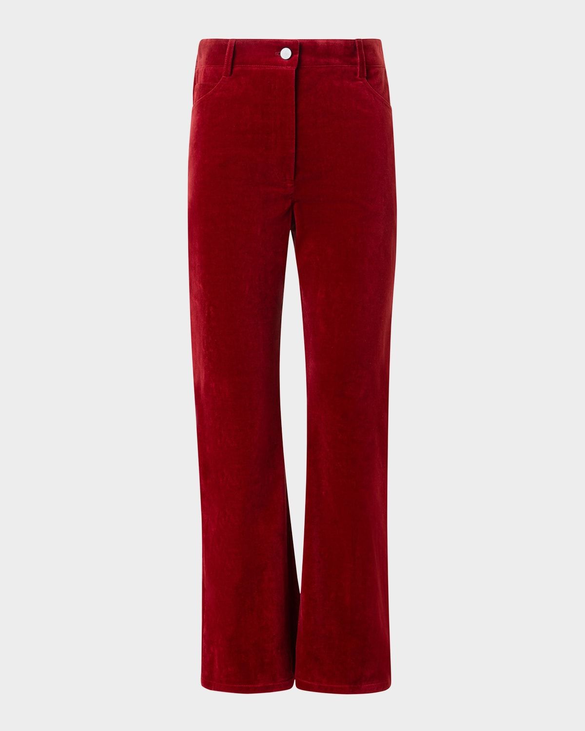 Cali Cropped Stretch Velvet Bootcut Pants