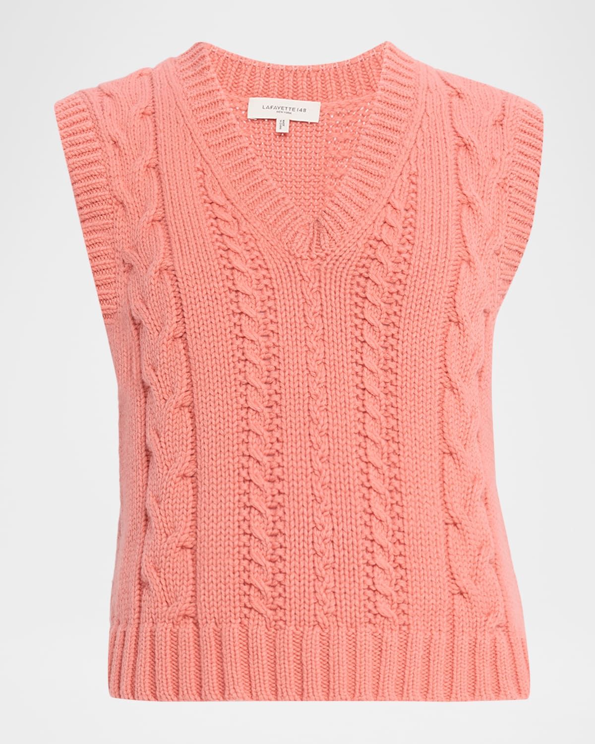 Cabled Merino Wool-Cashmere Knit Vest