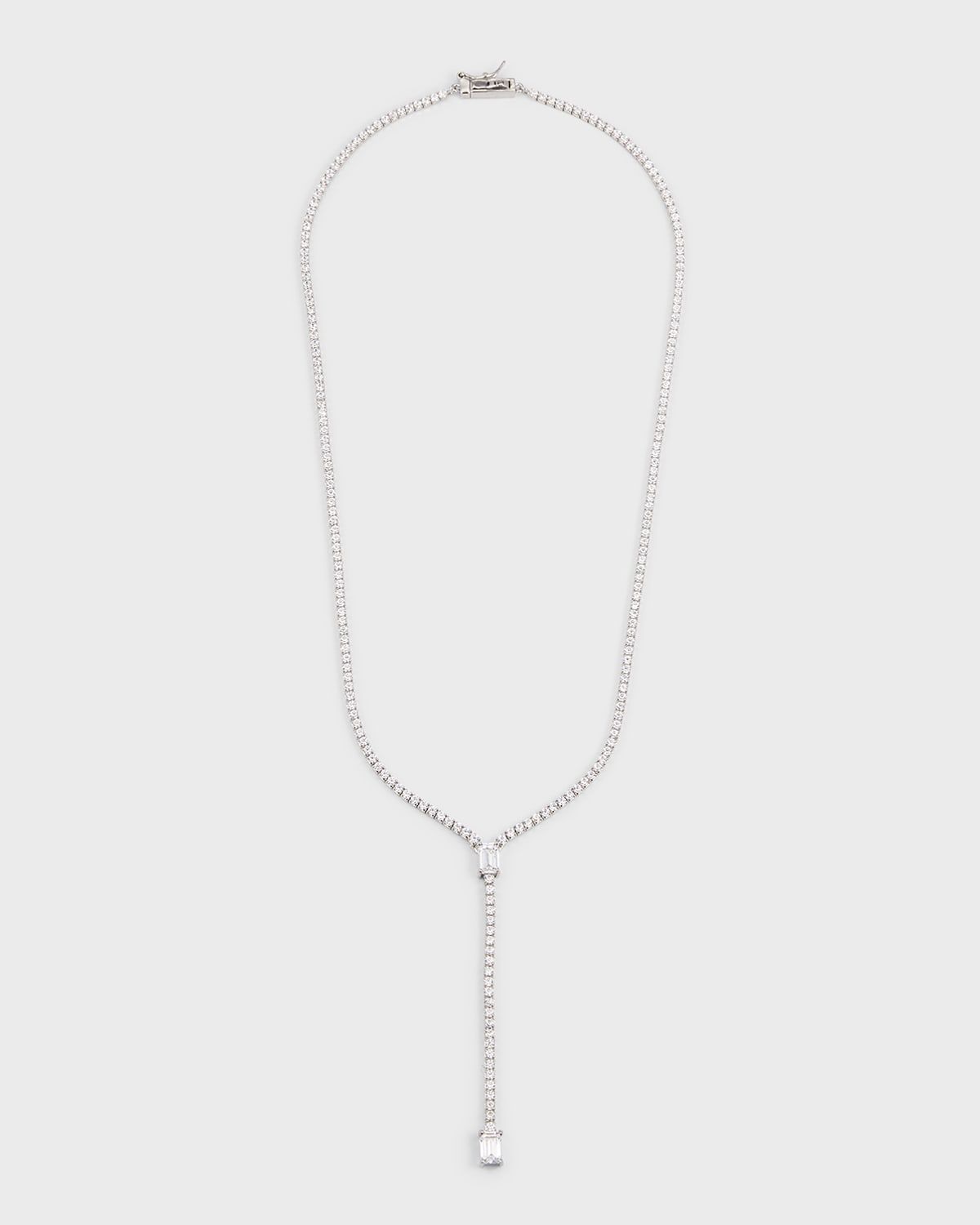 Mixed-Cut Cubic Zirconia Y-Drop Necklace