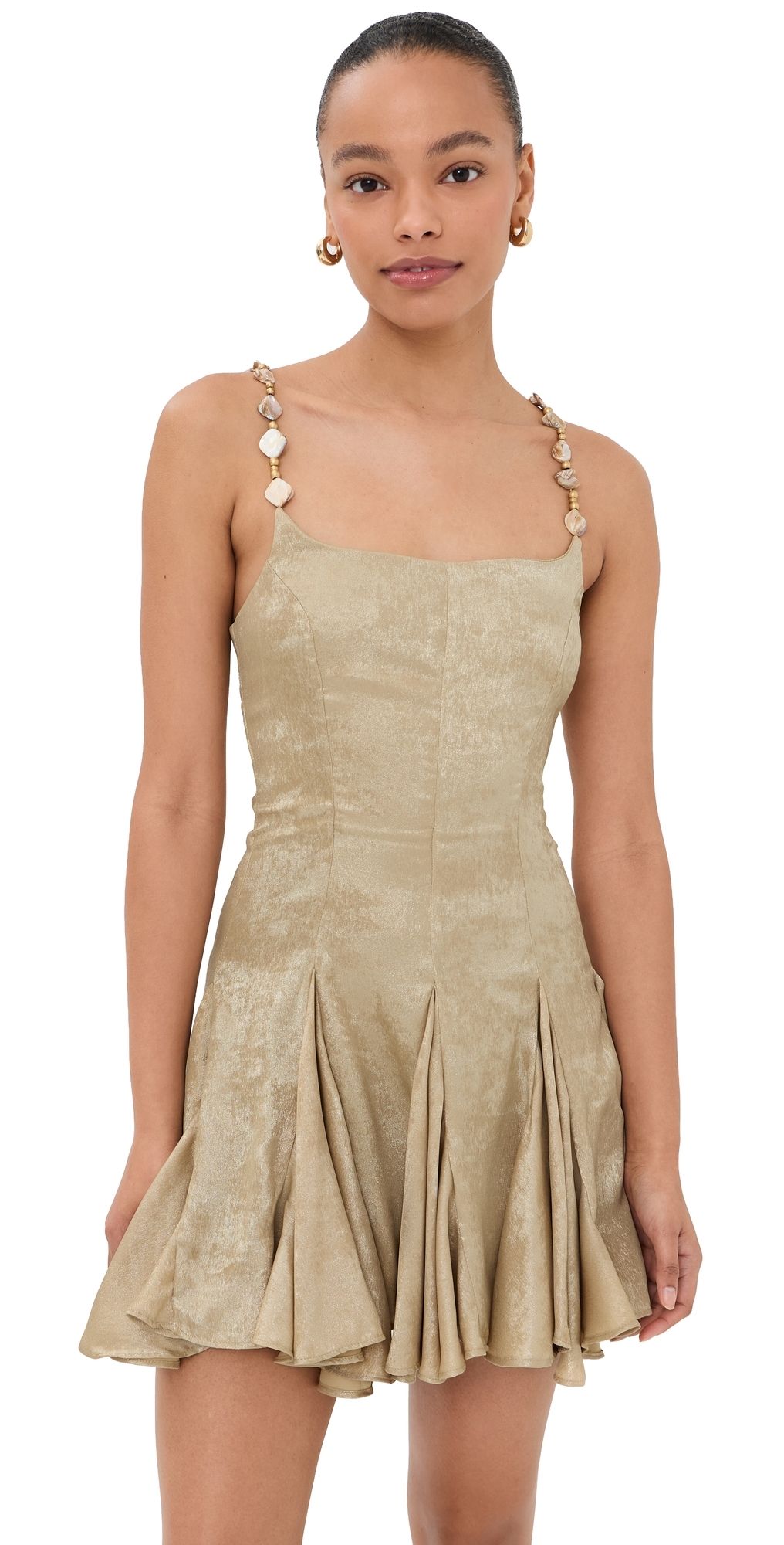 Azeeza Solenne Mini Dress Gold M