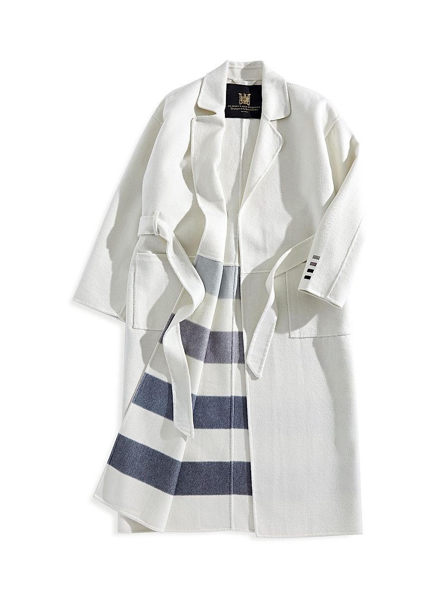 Women's Embroidered Cocoon Coat - Sterling - Size Large