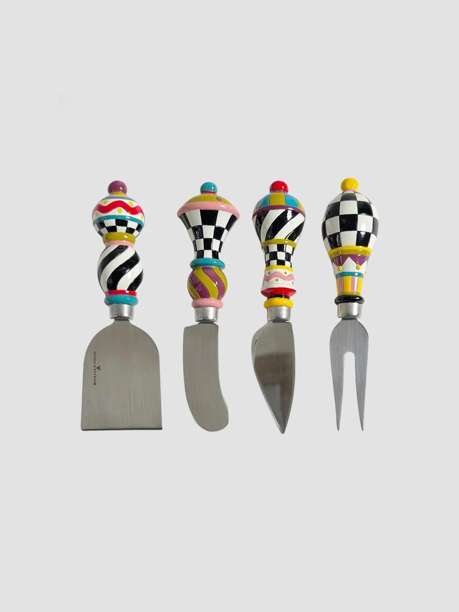 MacKenzie-Childs Jubilee 4-Piece Cheese Knife Set