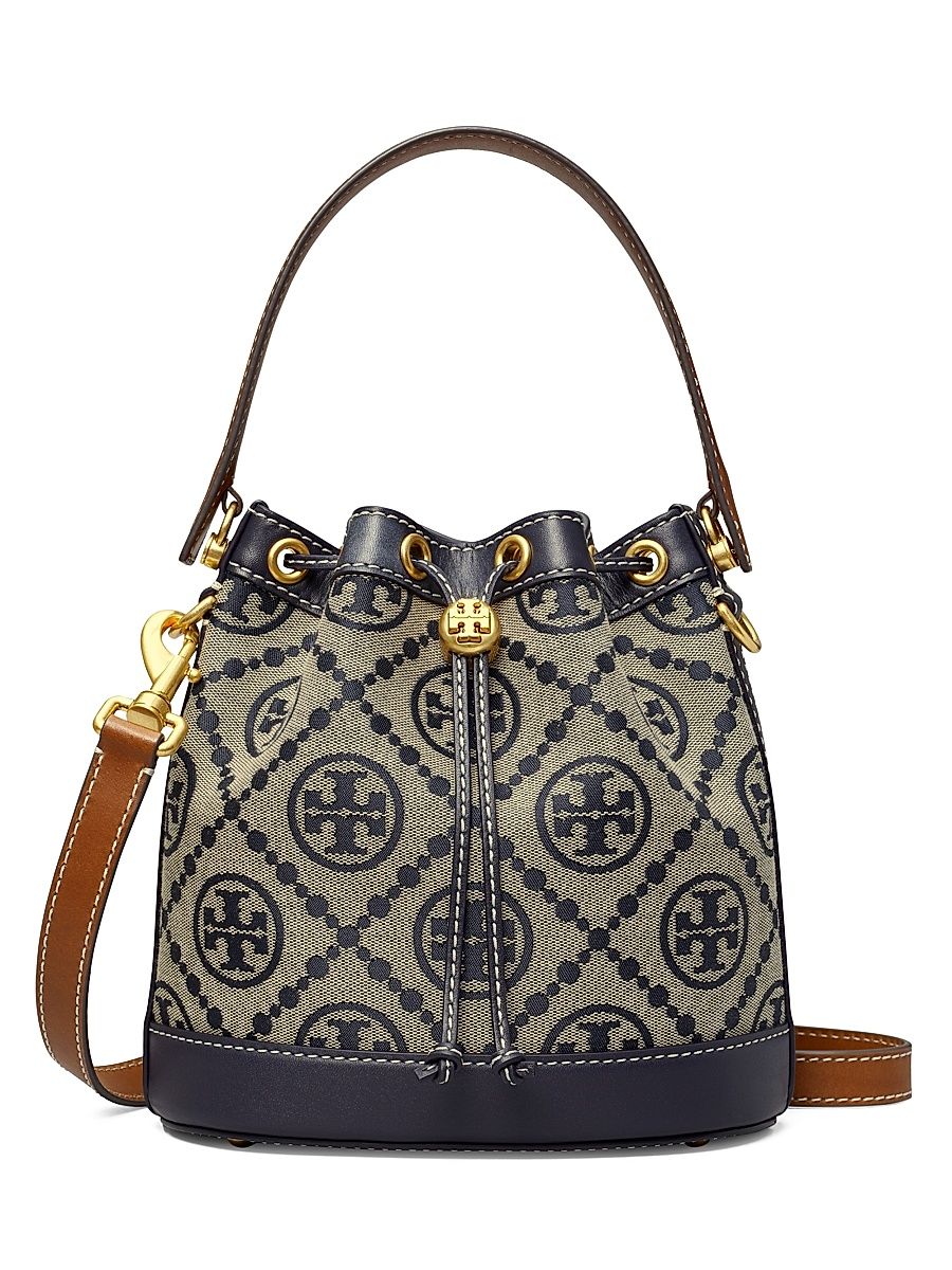 Women's T Monogram Jacquard Bucket Bag - Tory Navy