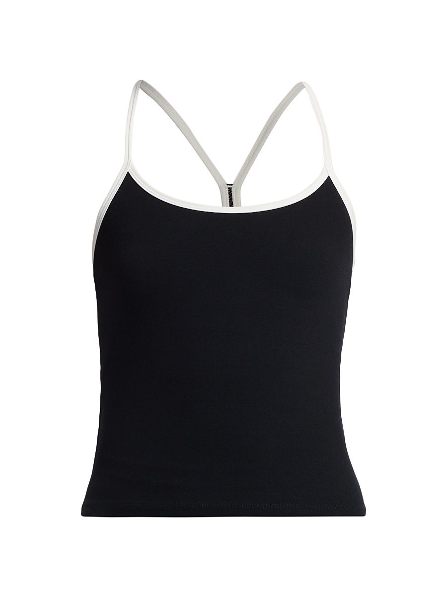 Women's Airweight Racerback Tank Top - Black White - Size Large