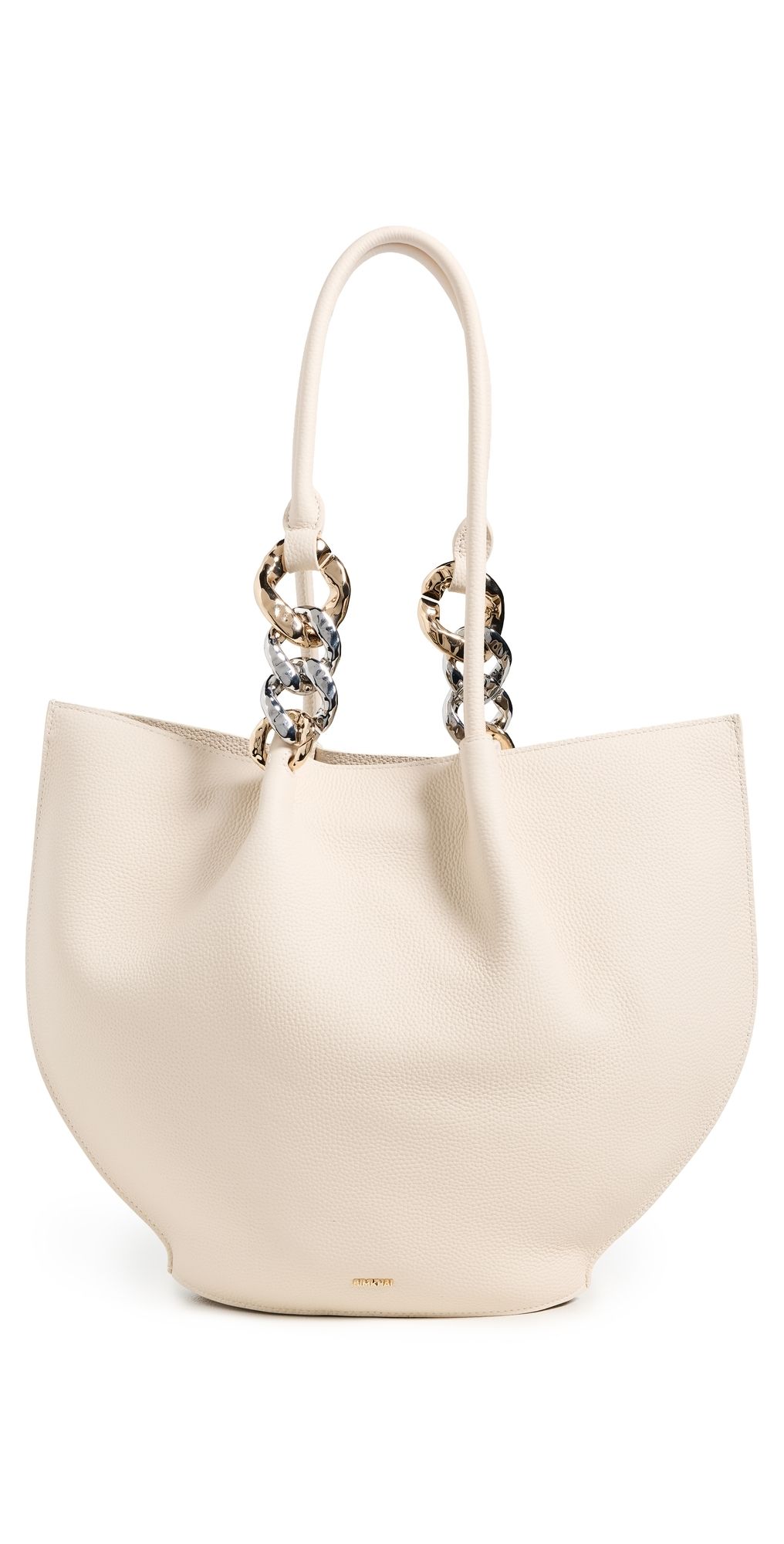 SIMKHAI Arlo Chain Pebble Leather Tote Cream One Size