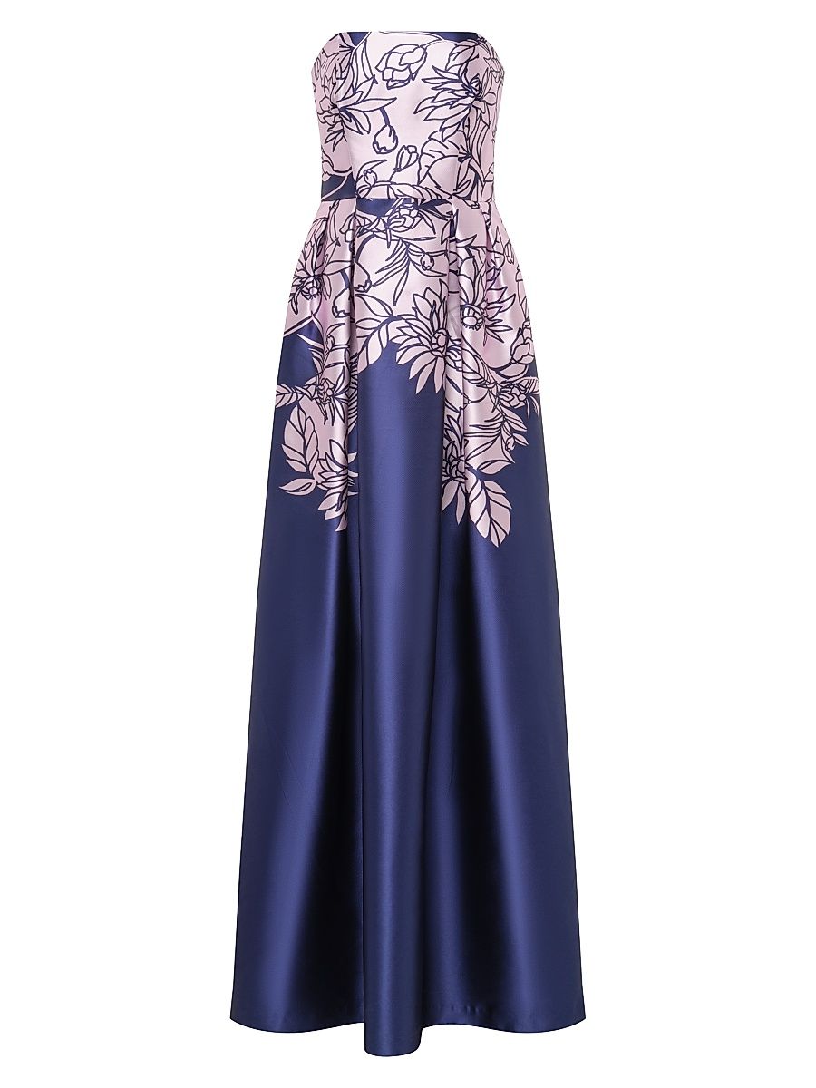 Women's Leona Floral Strapless Gown - Deep Navy - Size 18