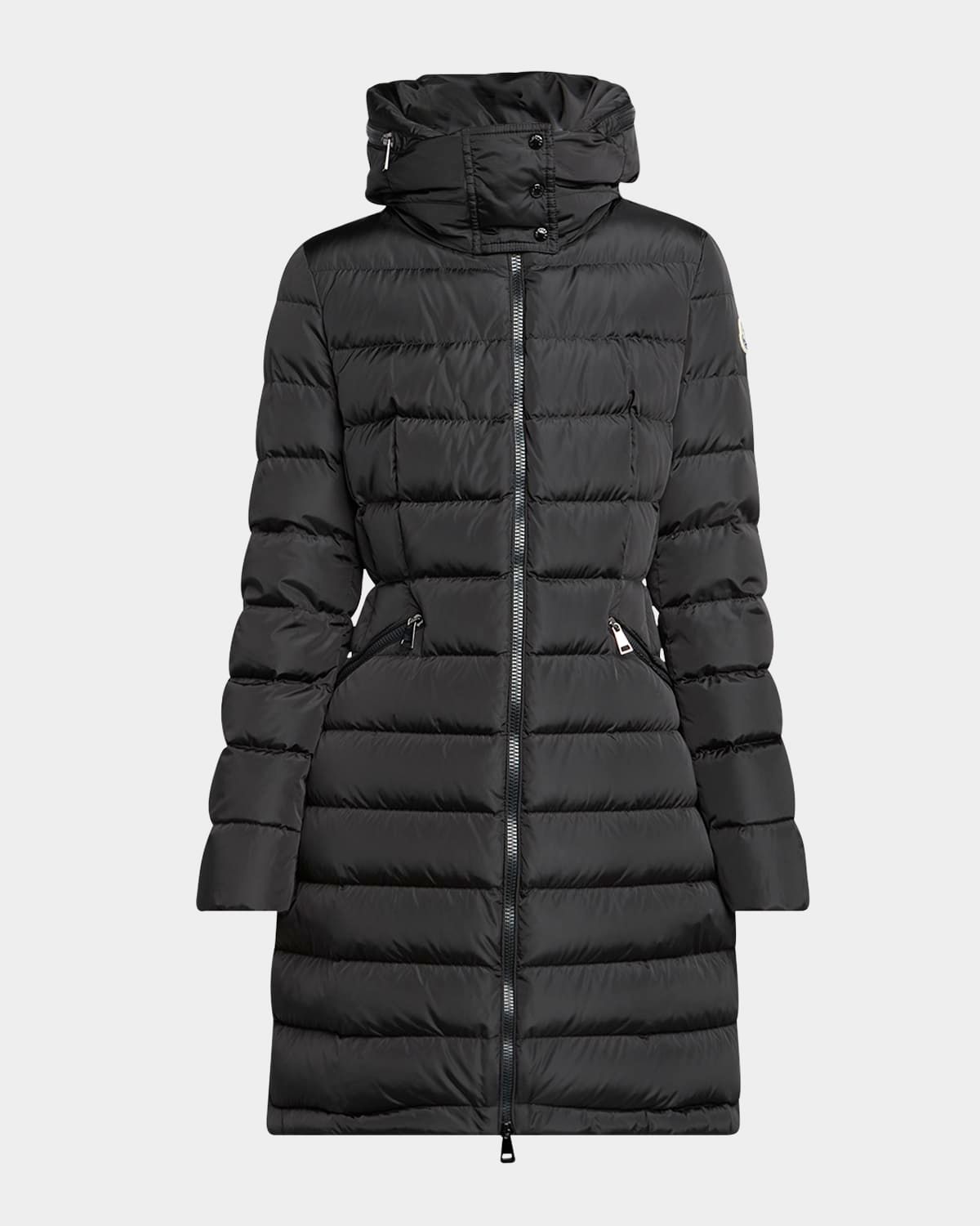 Flammette Hooded Long Down Jacket