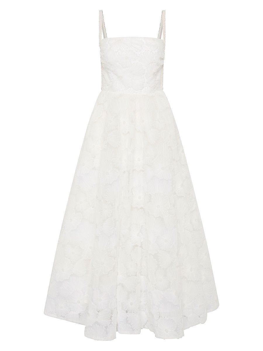 Women's Deliah High-Waisted Midi-Dress - Ivory - Size 12