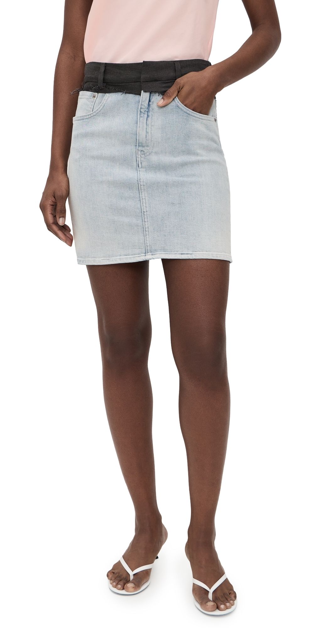 MM6 Maison Margiela Mini Denim Skirt Light Blue 40