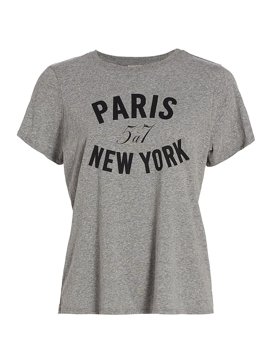 Women's Paris New York Graphic T-Shirt - Heather Grey - Size Large