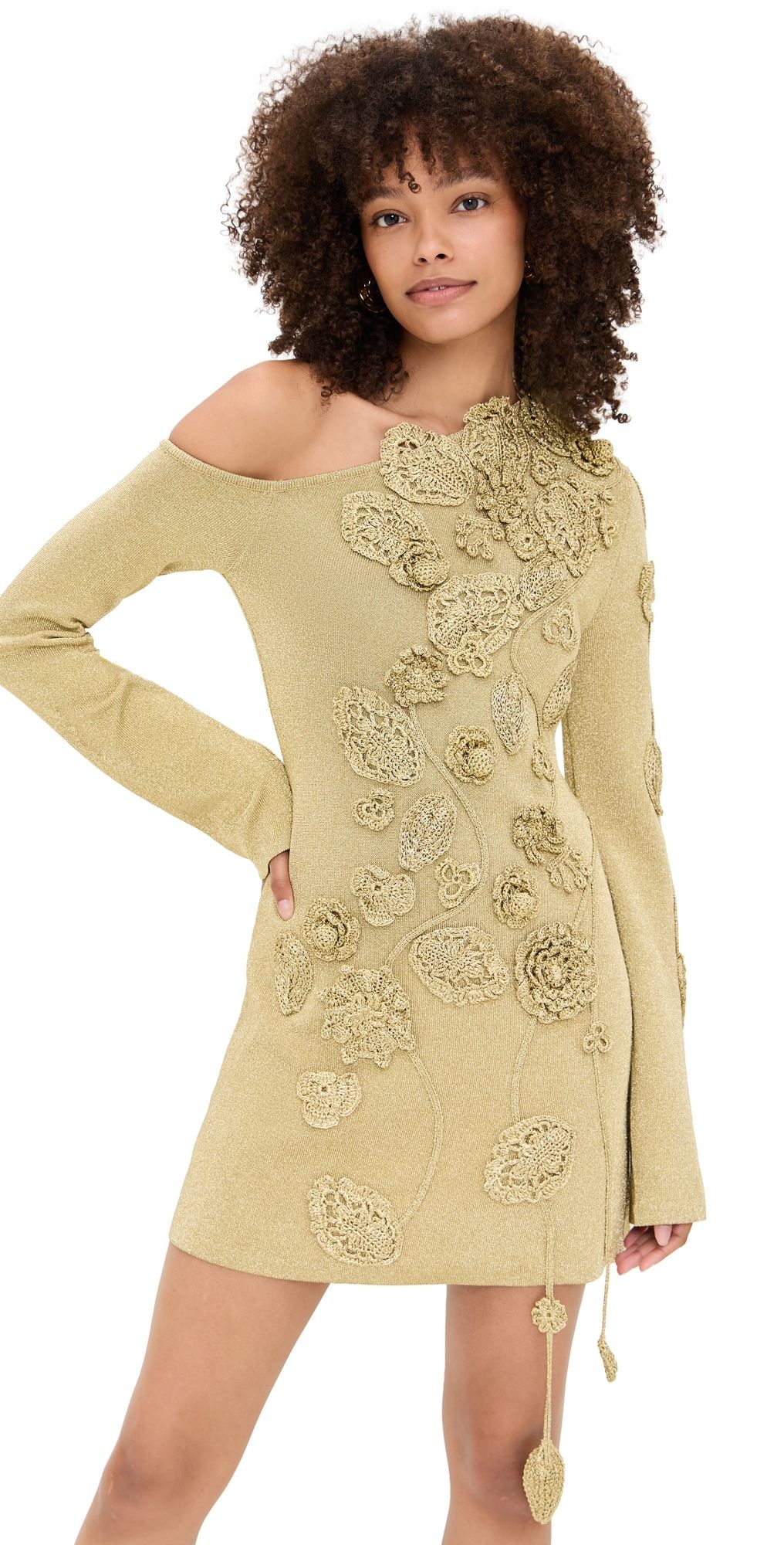 Cult Gaia Kaela Knit Dress Gold M