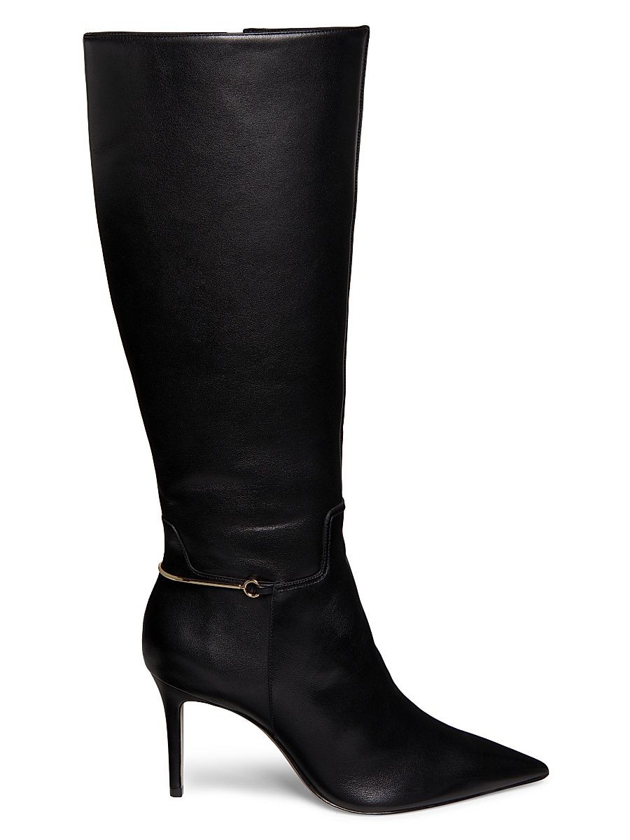 Women's 85MM Leather Knee-High Boots - Black - Size 10