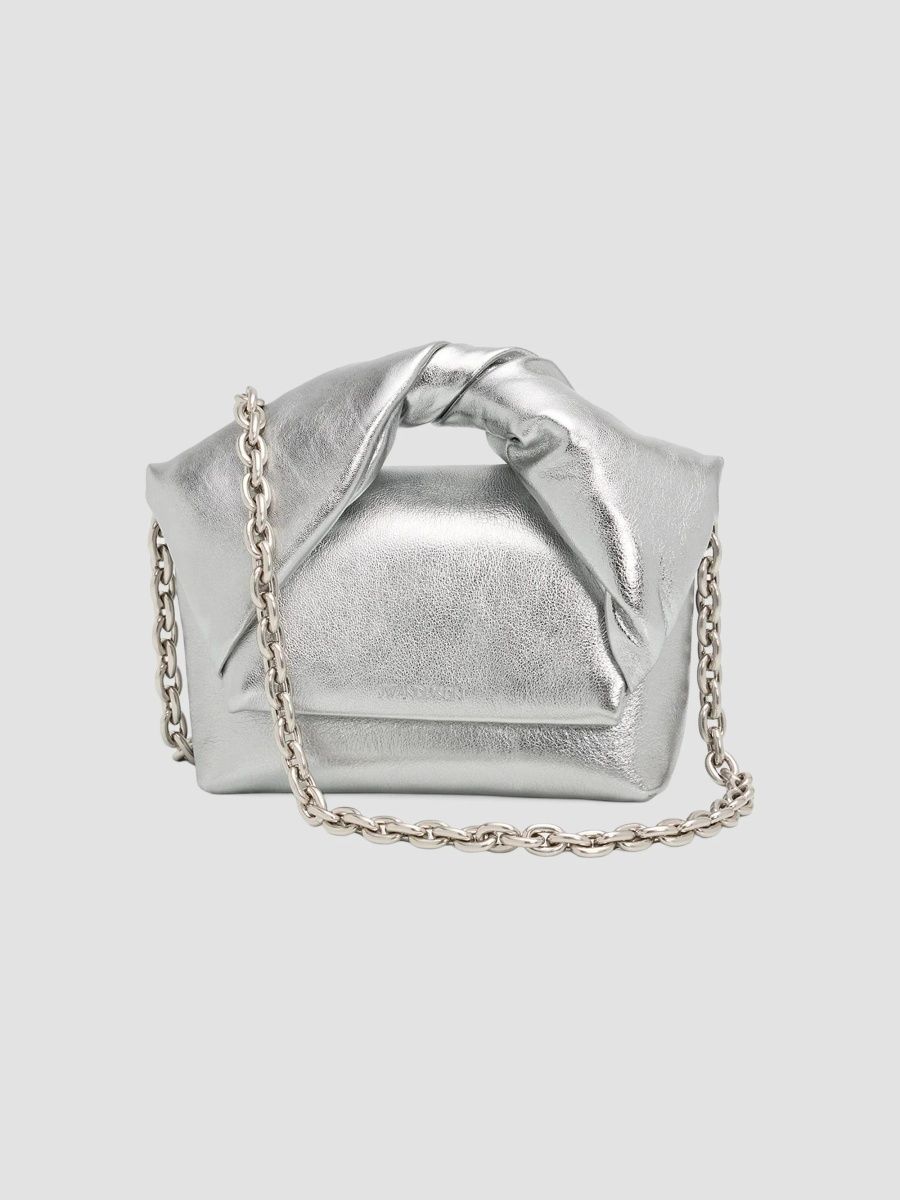 JW Anderson Women's Small Grained Leather Top-Handle Bag - Silver