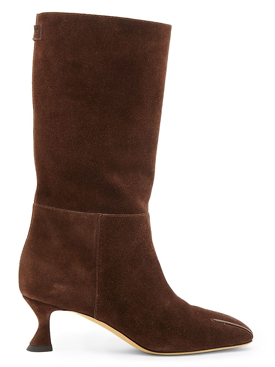 Women's 55MM Suede Boots - Chocolate - Size 10