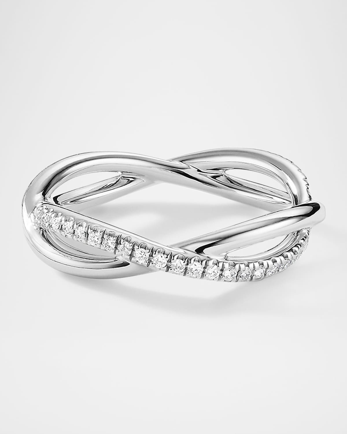 DY Infinity Band Ring with Diamonds in Platinum, 4.18mm