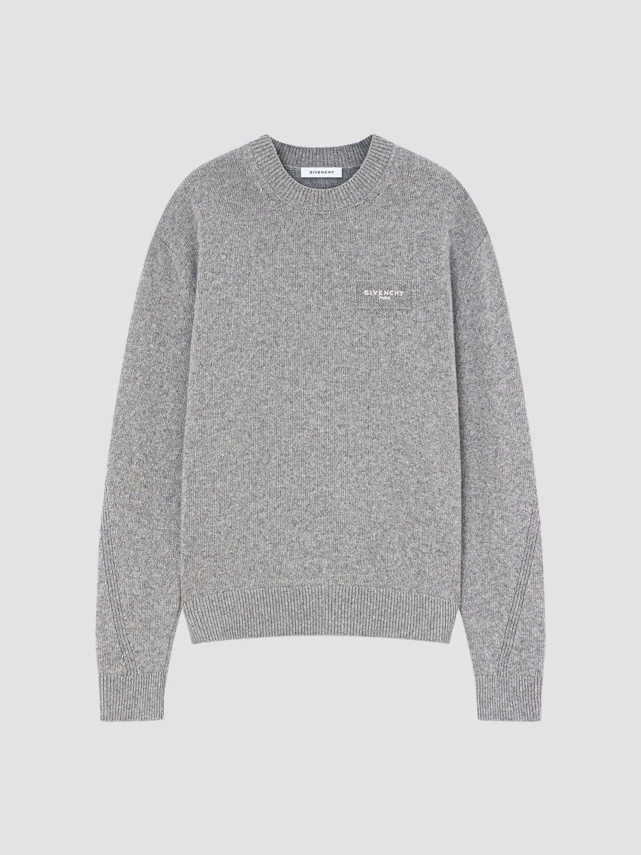 Givenchy Men's Couture Seam Sweater in Wool and Cashmere - Light Grey Melange - Size XXL