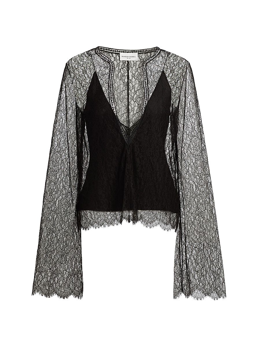 Women's The Eloise Lace Top - Black - Size 8