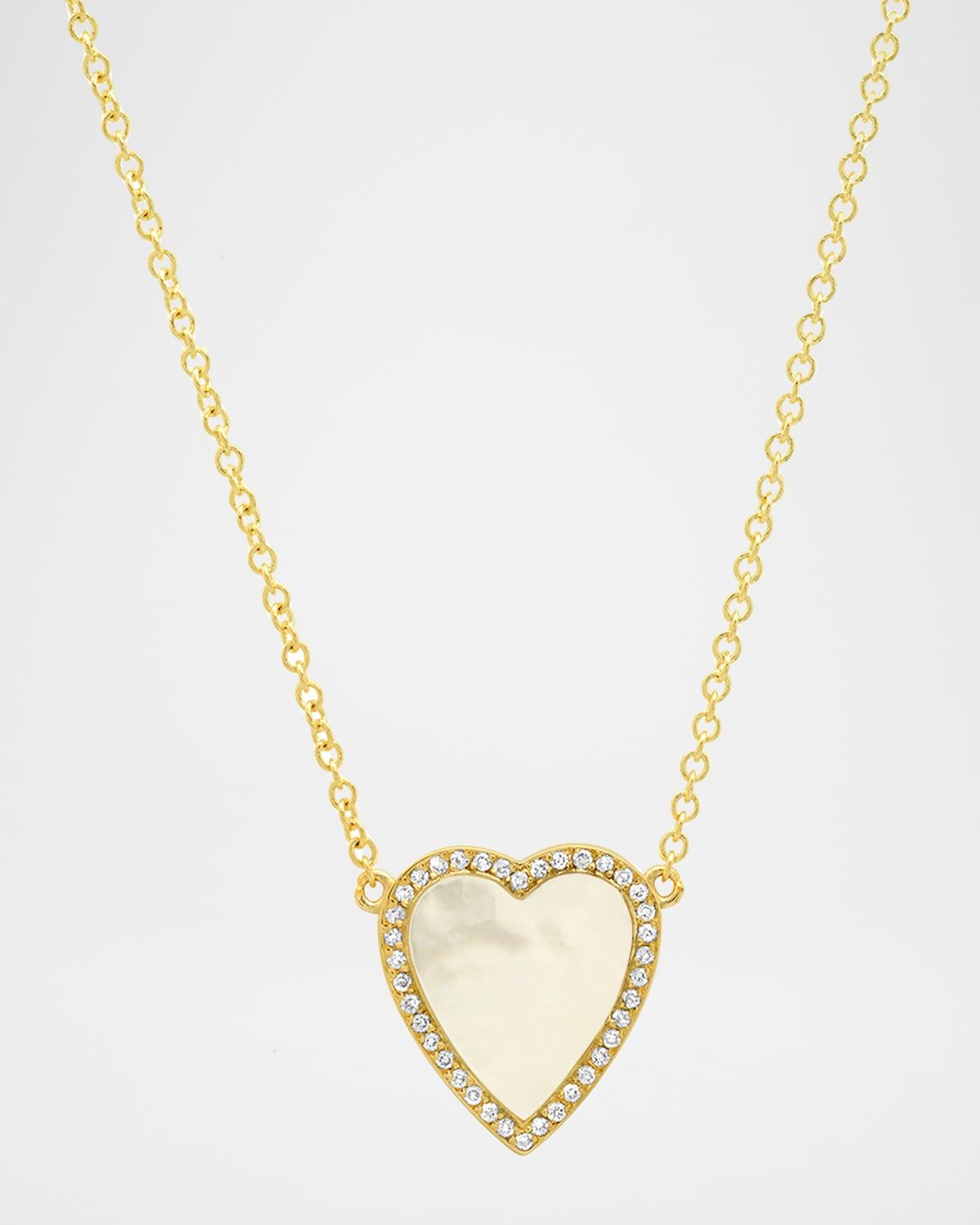 Mini Inlay Heart Necklace with Diamonds