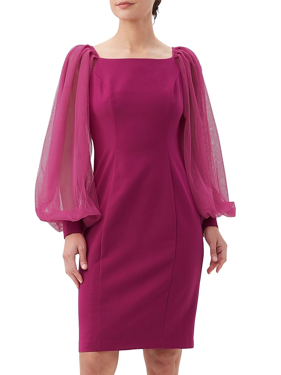 Women's Tamadachi Tulle-Sleeve Minidress - Fumiko Fuchsia - Size 6