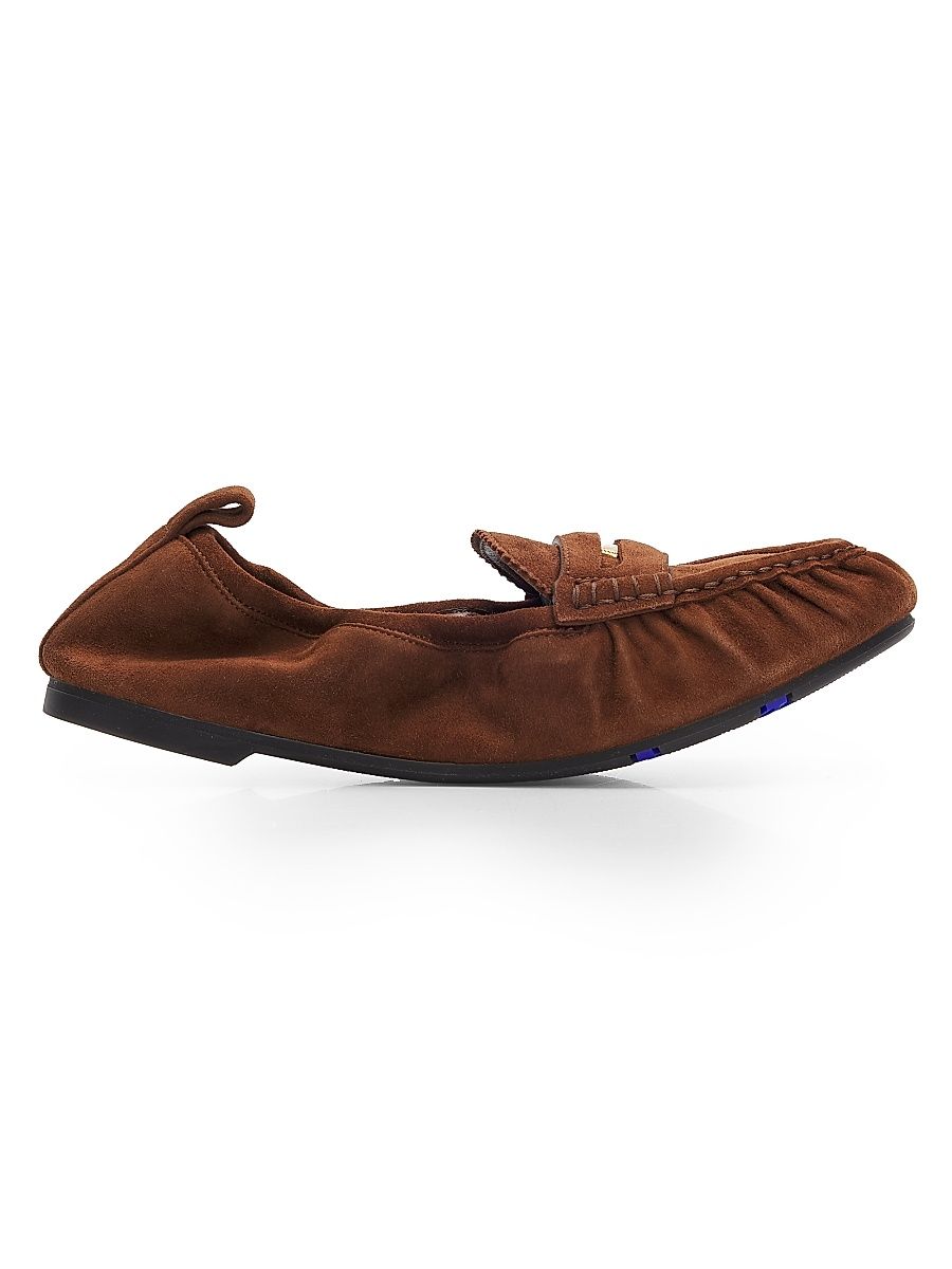 Women's Fawn Suede Loafer Flats - Hazel Brown - Size 11