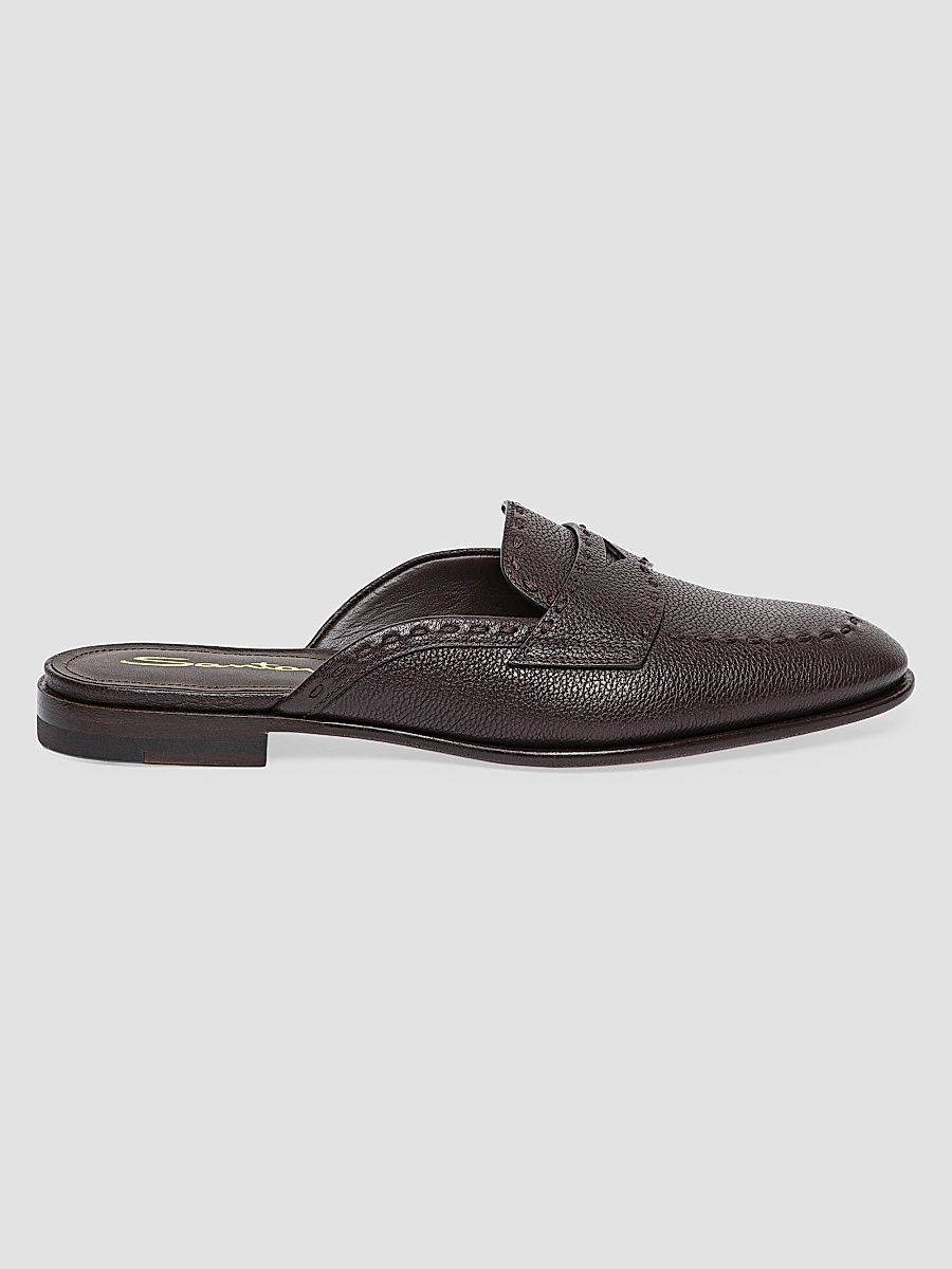 Women's Marlen Leather Mules - Dark Brown - Size 12