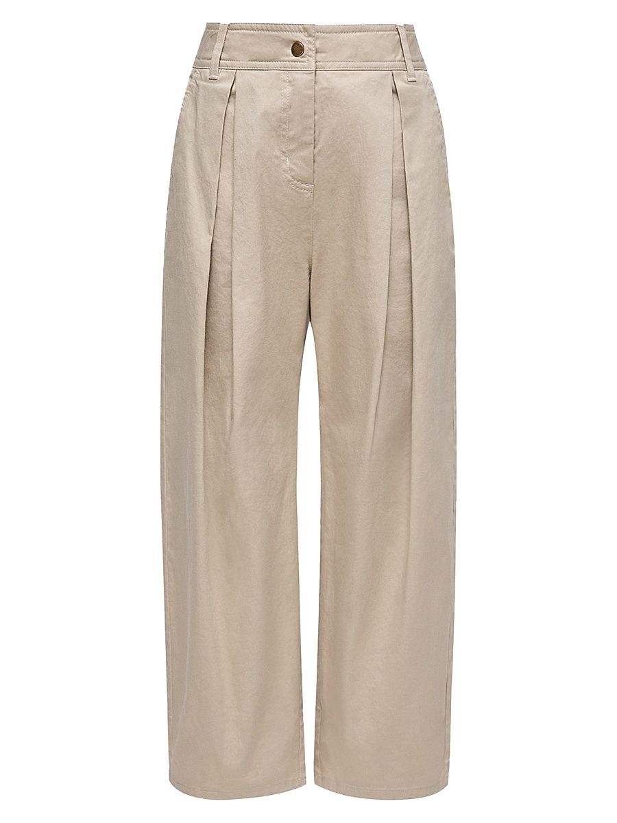 Little Girl's & Girl's Pants in Stretch Cotton Gabardine - Beige - Size 14