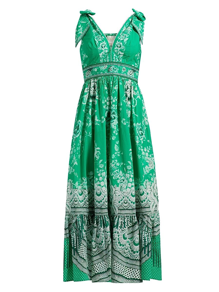 Women's Sacromonte Senorita Printed Cotton Midi-Dress - Sacromonte Senorita - Size Medium