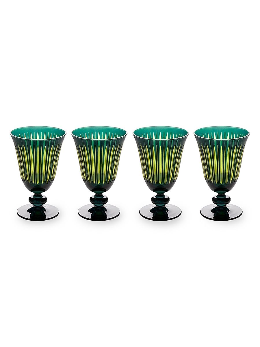 Prism 4-Piece Wine Glass Set - Yellow Green