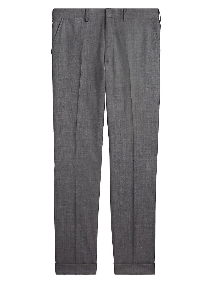 Men's Greg Flat-Front Wool Pants - Charcoal - Size 36