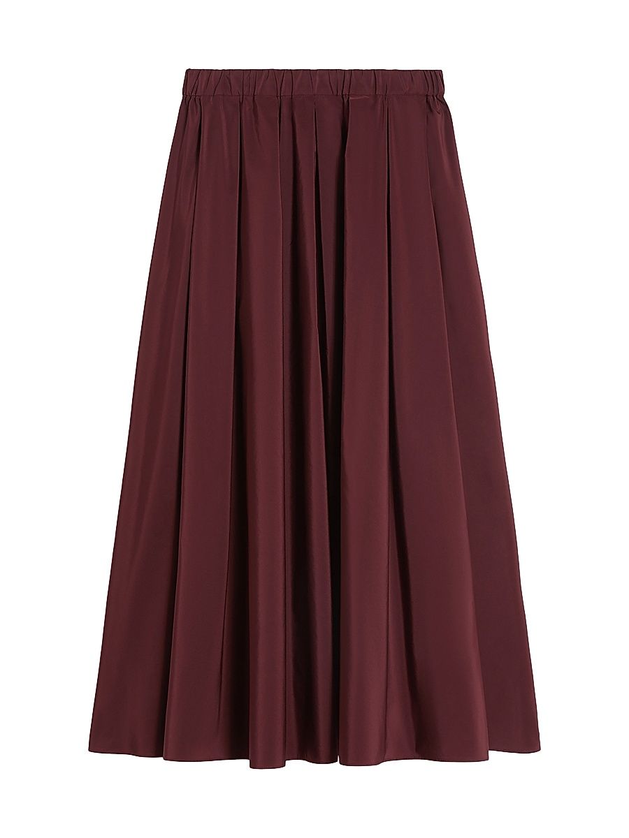 Women's Long Taffeta Skirt - Bordeaux - Size 16