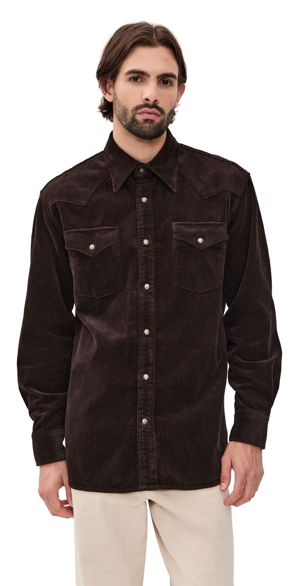 NN07 Ricky Corduroy Western Shirt Demitasse S
