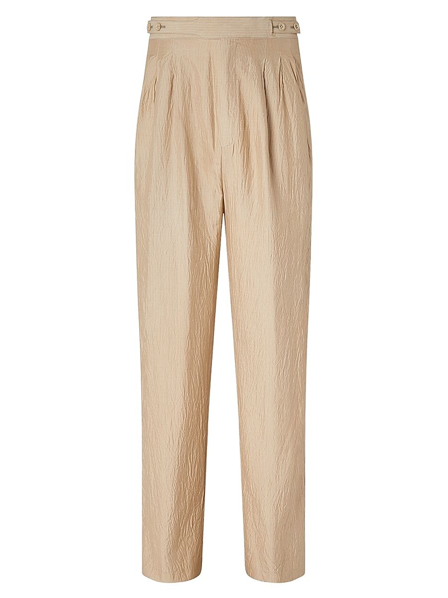 Men's Silk Pants - Beige Brown - Size 38