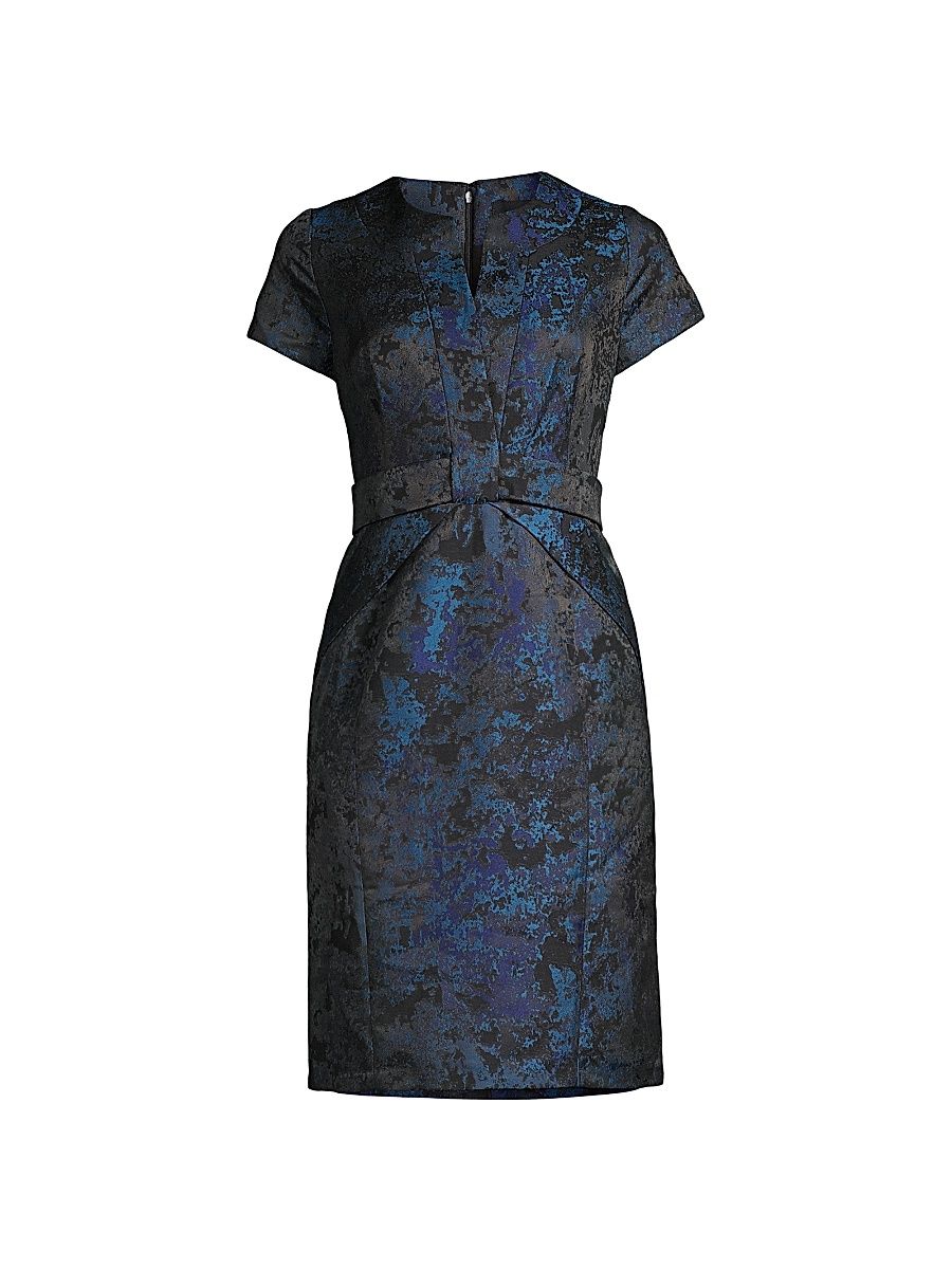 Women's Jacquard Sheath Dress - Blue - Size 16