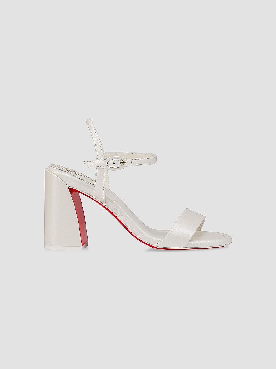 Christian Louboutin Women's Miss Jane 85MM Leather Sandals - White - Size 12