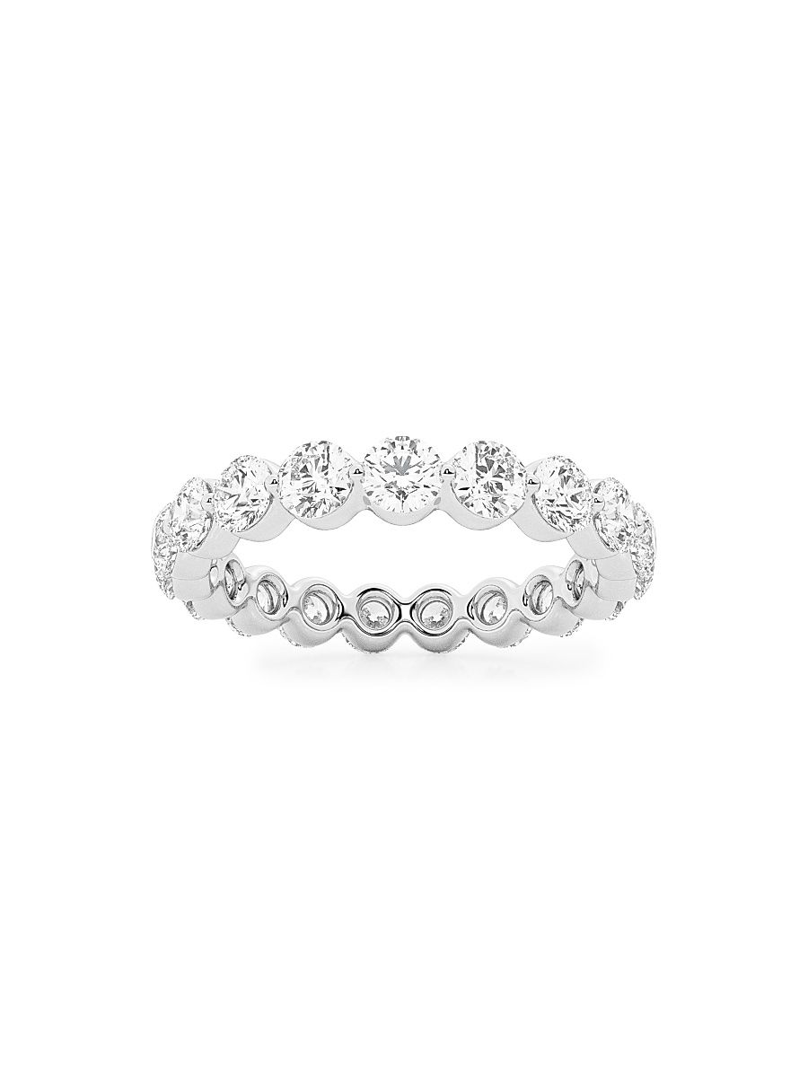 Women's Platinum & Floating Round Lab-Grown Diamond Eternity Band/2.00-4.00 TCW - 2 Tcw - Size 5.5