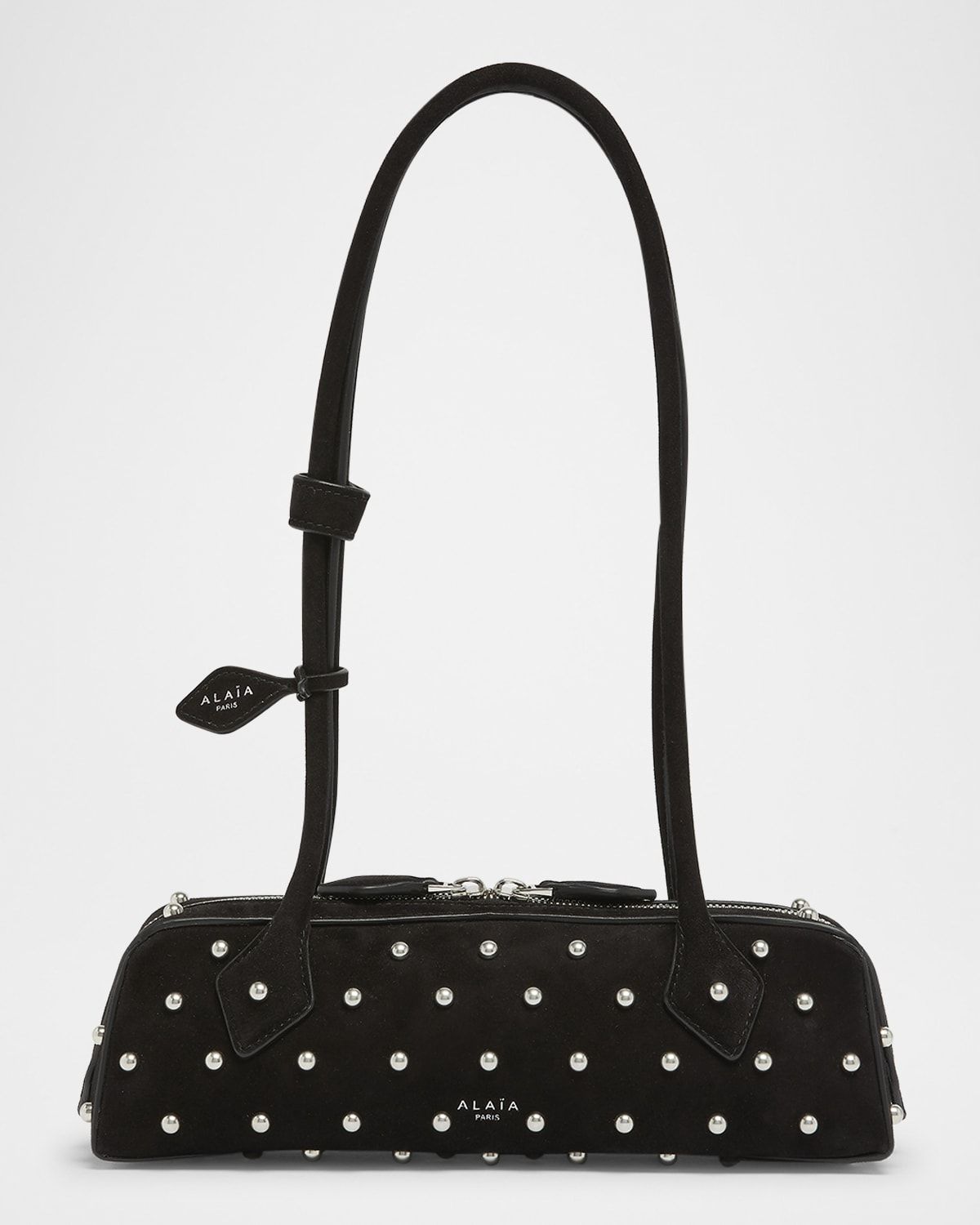 Le Teckel Small Shoulder Bag in Studded Suede