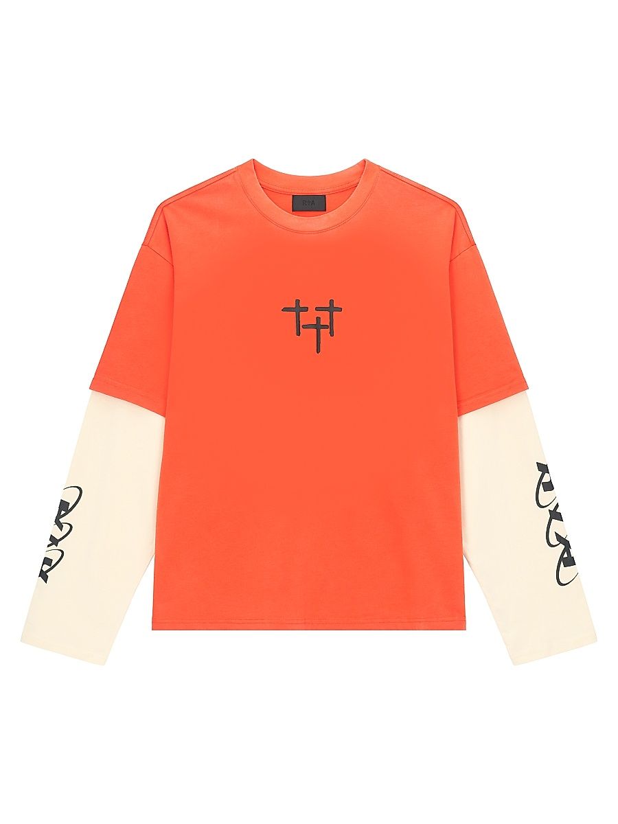 Men's Exodus Loris Double-Layered T-Shirt - Orange Planetary Rta - Size XXL