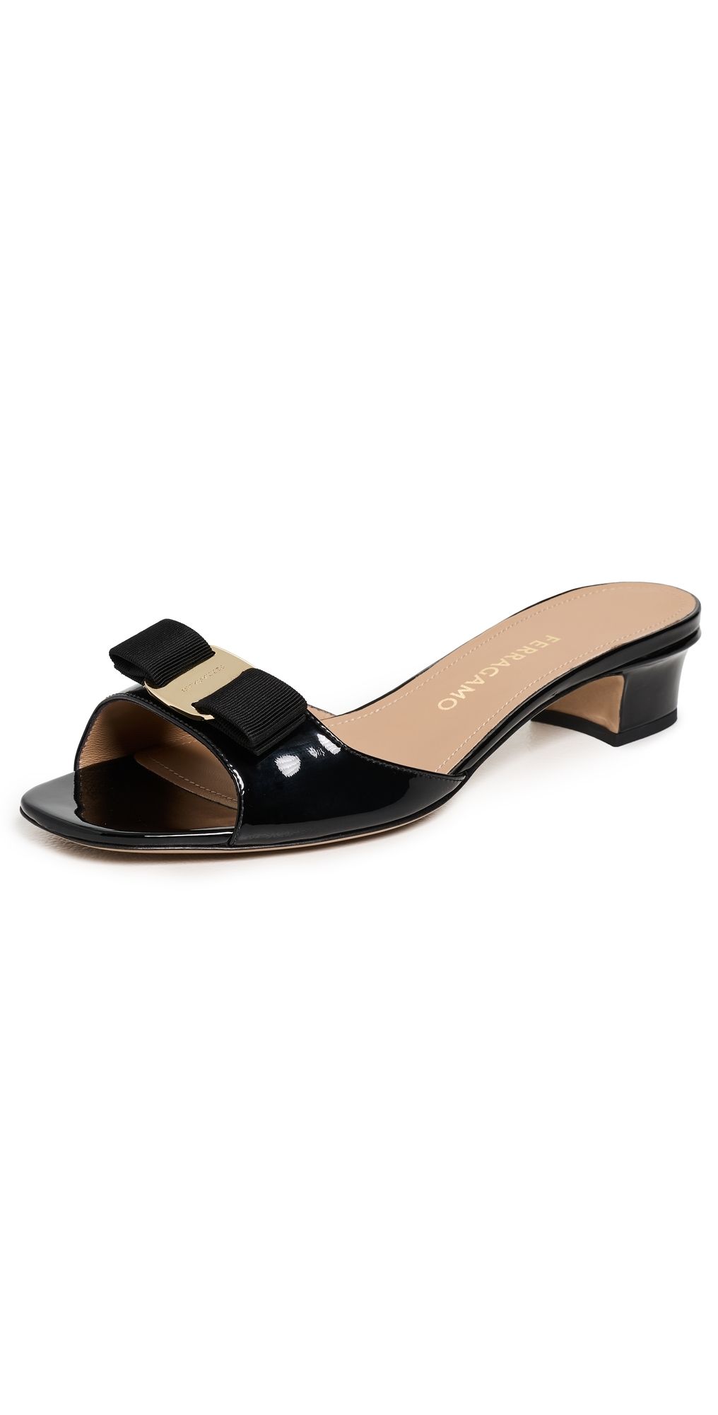 FERRAGAMO Vanilla Bow Sandals Nero/Biscotto 7