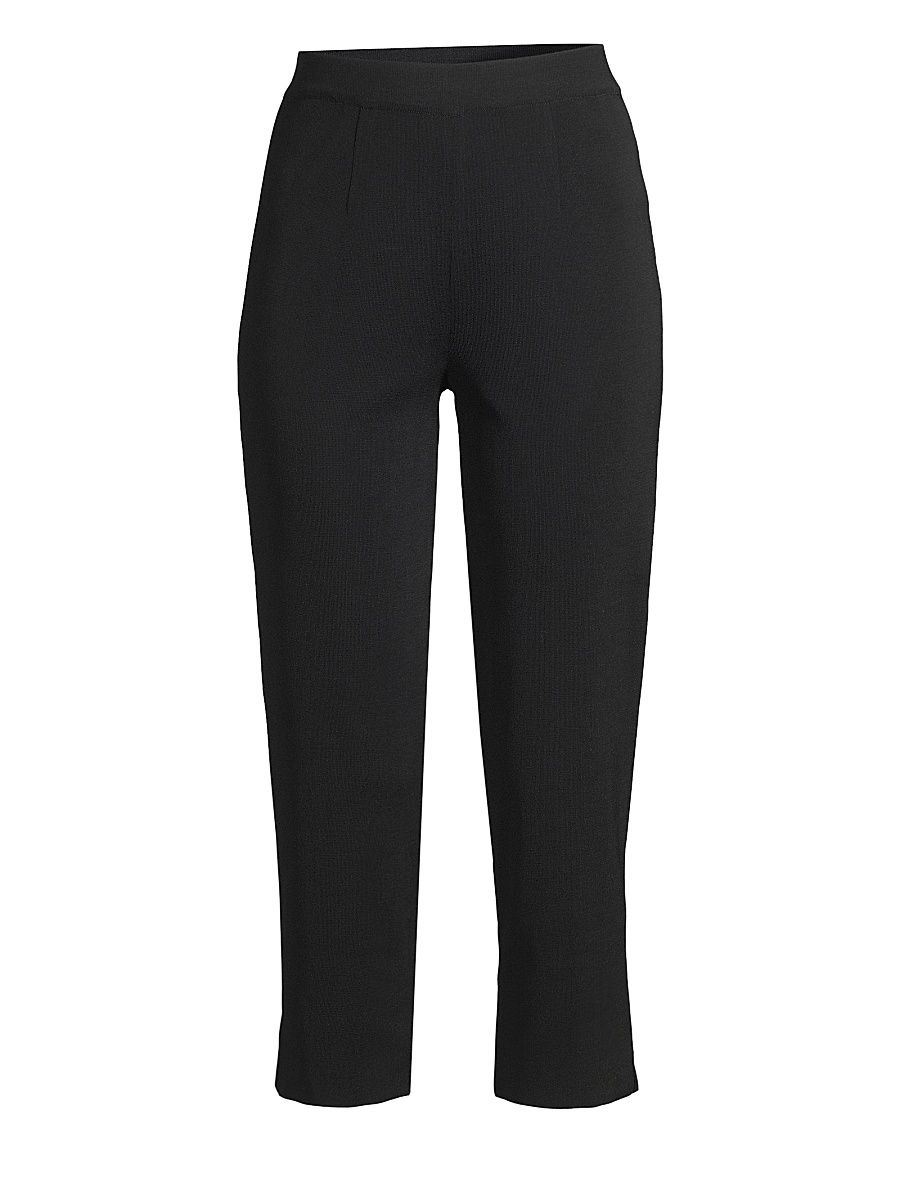 Women's High-Rise Cropped Pants - Black - Size Medium