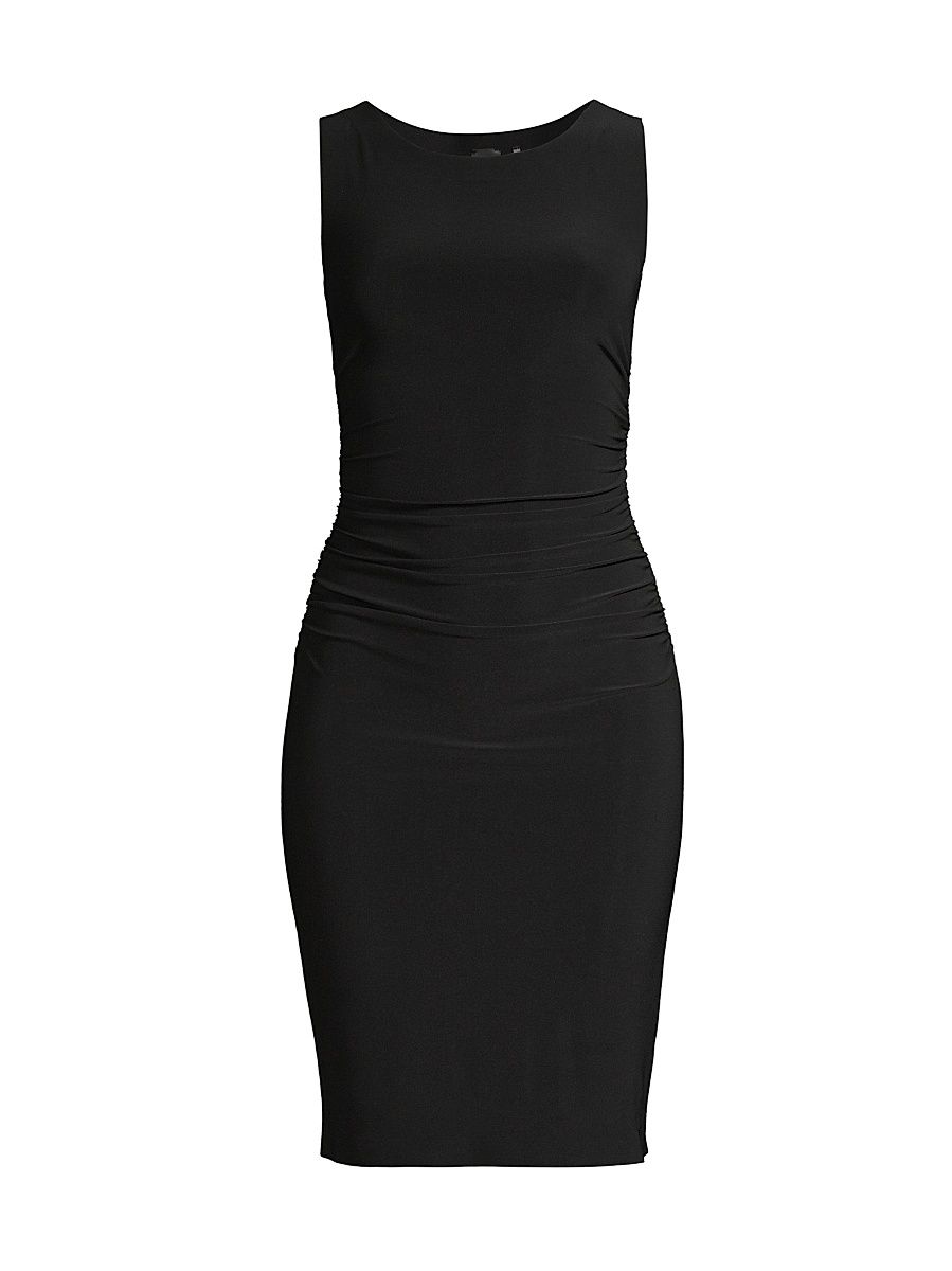 Women's Sleeveless Shirred Waist Dress - Black - Size Large