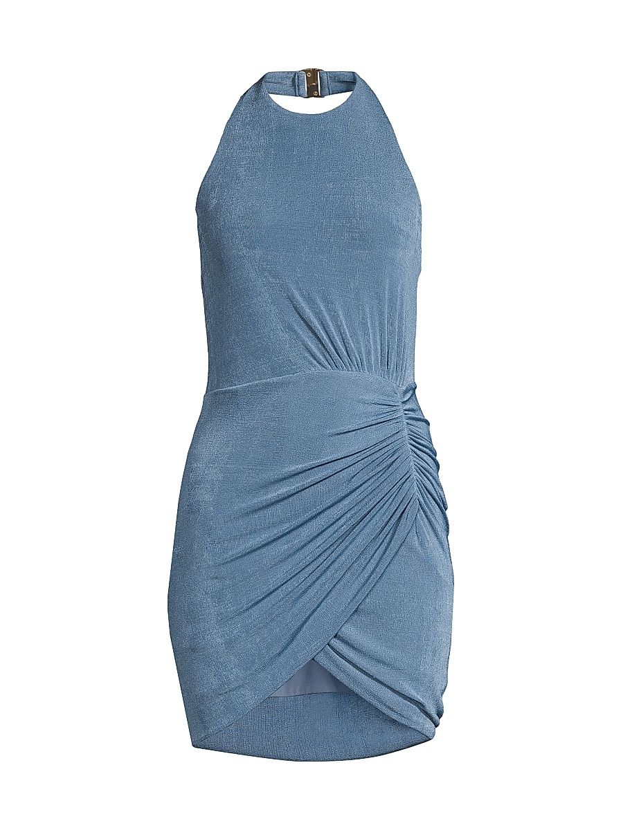 Women's Yara Ruched Mini Dress - Sky Blue - Size 8