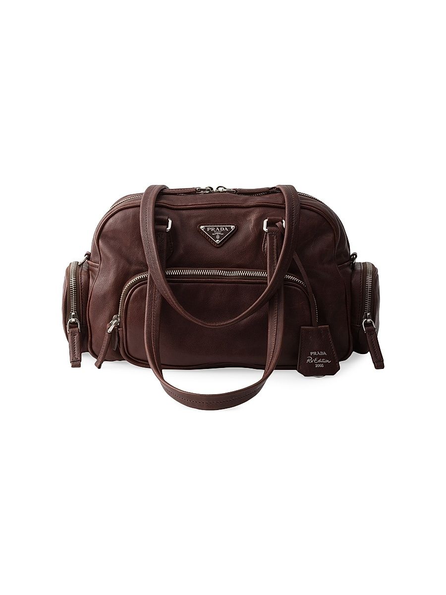 Women's Medium Leather Top Handle Bag - Brown