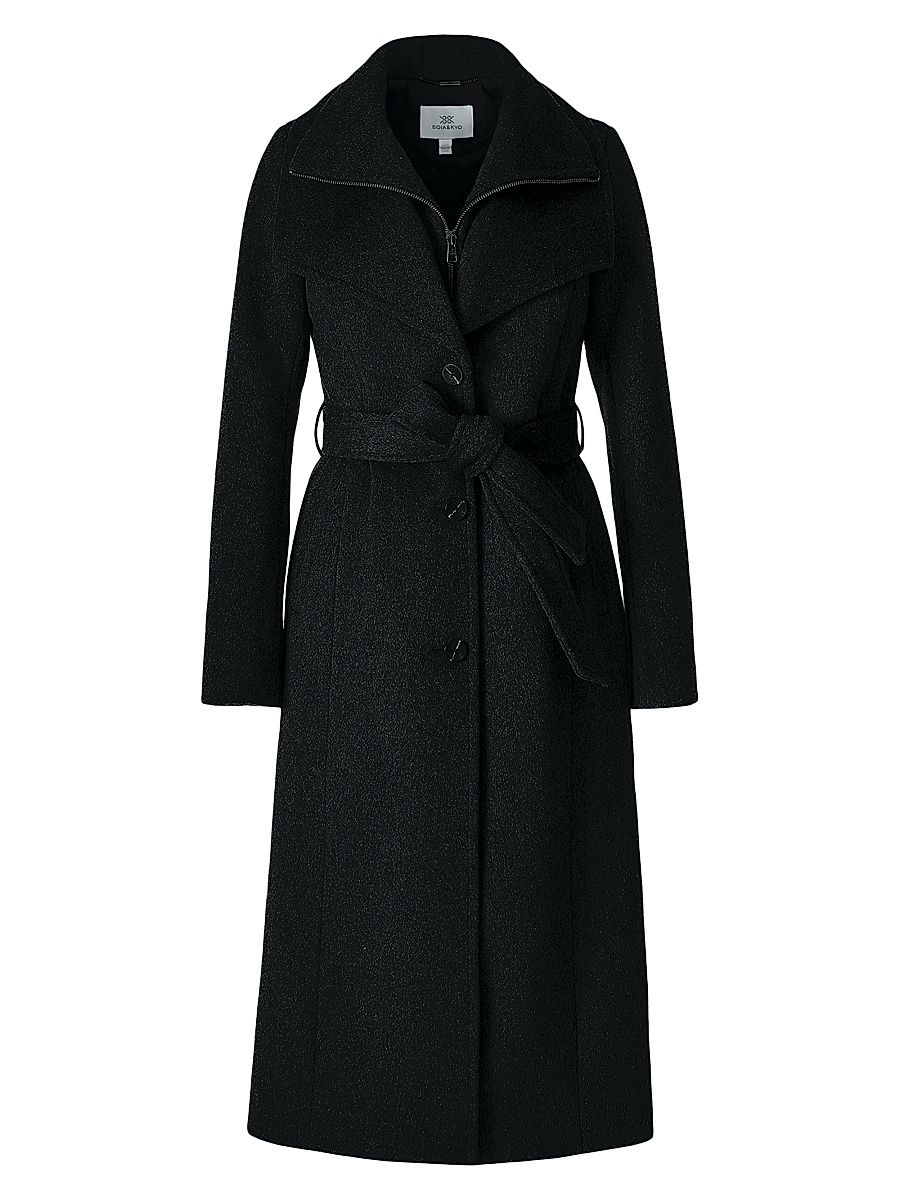Women's Ilana Wool-Blend Coat - Black Heather - Size XL